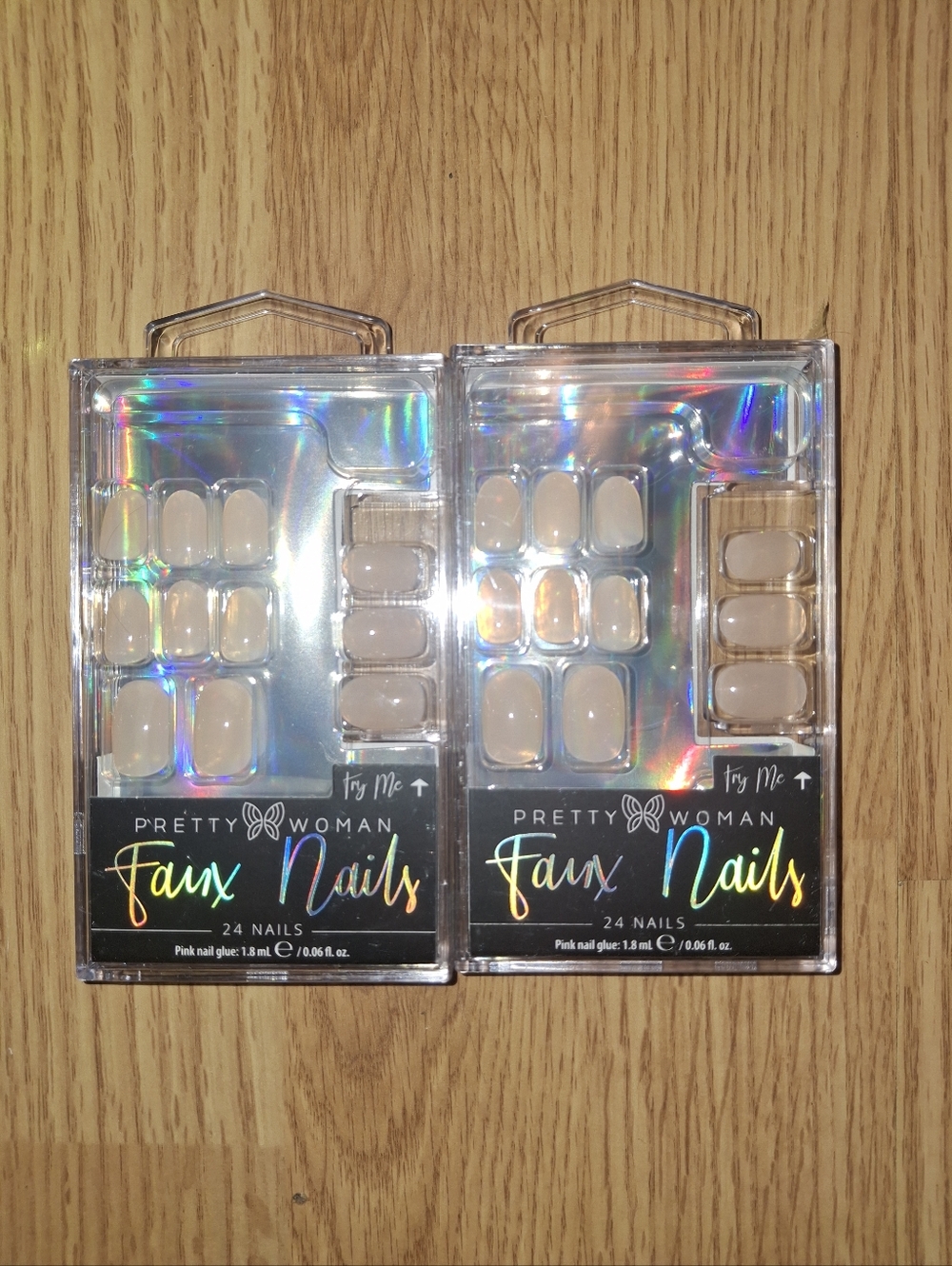 Faux Nails - Neutral Beige Press-On Nail Set (24 Nails) 2 Boxes